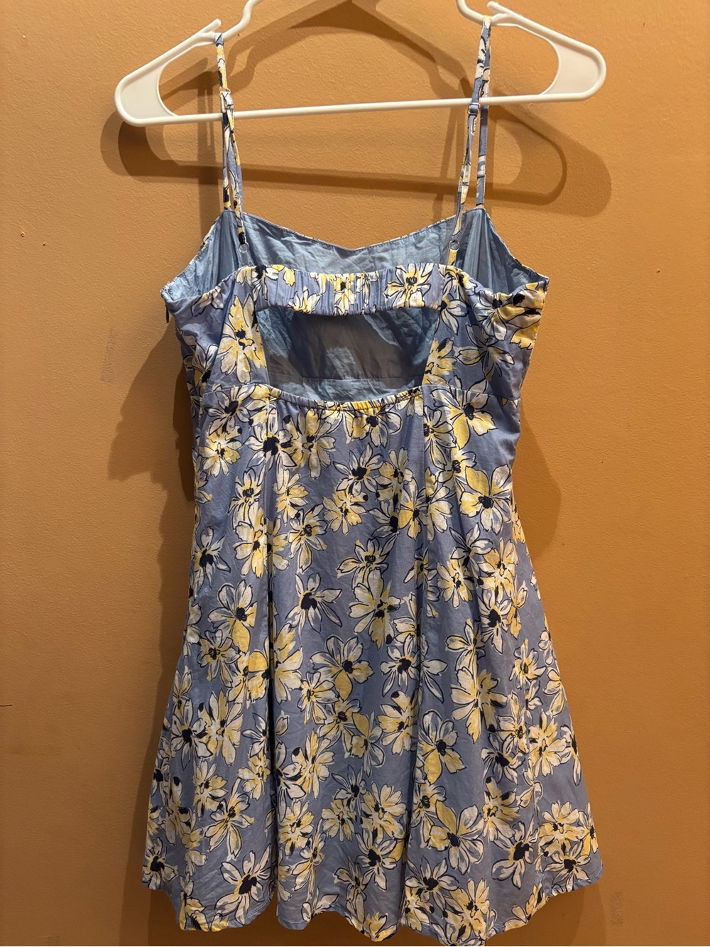 Lulus Blossom Together Light Blue Floral Print Cutout Mini Dress Size Medium - Picture 6 of 8